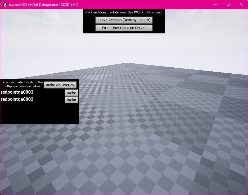 A screenshot of the Standalone Game being connected to the server